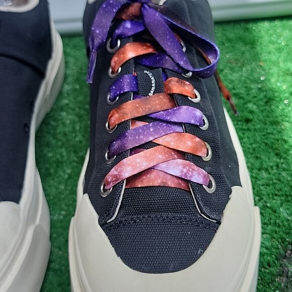 H&M X GOOD NEWS ALLDAY SNEAKERS GALAXY SHOELACES WOMEN'S SIZE 9 LIKE NEW - Picture 5 of 16